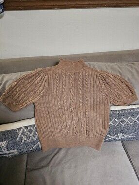 Banana Republic Shirt Sleeve Mock Neck Cable Knot Sweater Sz Medium